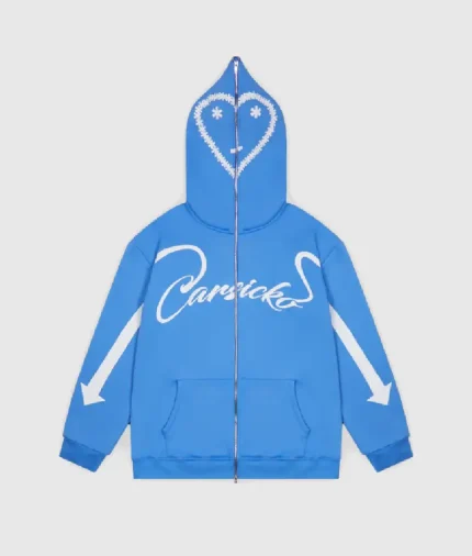 Carsicko Full Blue Zip Hoodie