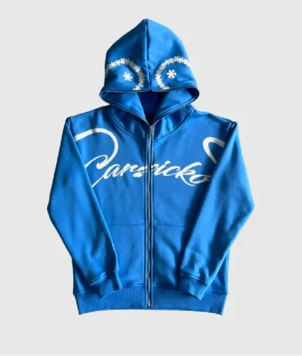 Carsicko Full Blue Zip Hoodie
