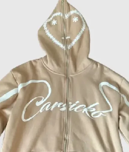 Carsicko Full Zip Brown Hoodie