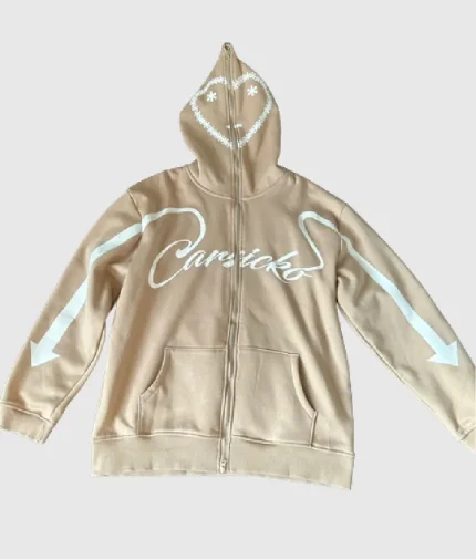 Carsicko Full Zip Brown Hoodie
