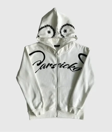 Carsicko Love Spread Full Zip White Hoodie